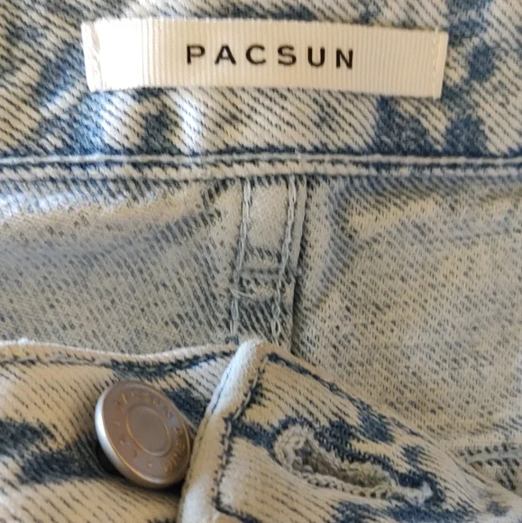 PacSun Cut Off High Rise Festival Denim Blue Women's Shorts - Picture 7 of 9
